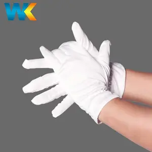 ***无尘布防护白色手套礼仪白手套有松紧电子厂劳保工作手套