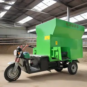 机械化养牛喂料车 养殖场饲料抛洒车 3立方电动撒料车