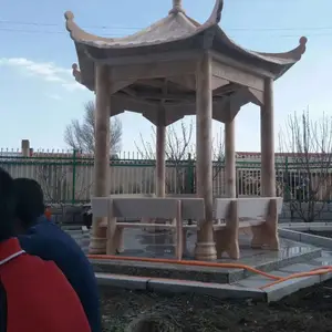 园林晚霞红石凉亭批发厂家--金玉