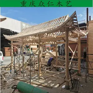 南川茅草长廊 小青瓦长廊 设计 武隆防腐木风雨廊 仿古小青瓦长廊施工安装