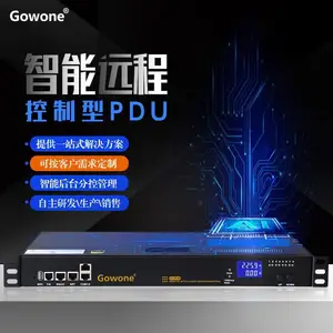 Gowone购旺智能PDU插排机柜专用插座8位带远程控制监测告警时序电源工业插排 16A国标孔8位