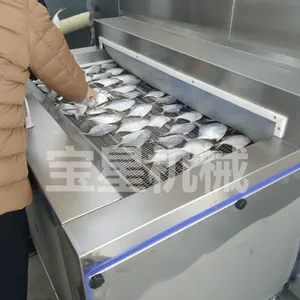 厂家直销鲳鱼速冻机视频 水产品连续速冻设备 宝尔特机械