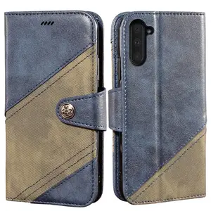 厂家货源直销三星note10拼色手机皮套翻盖插卡钱包多功能手机保护套