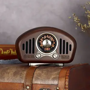 无线蓝牙实木小音箱 FM/AM收音机 TF插卡播放 创意复古实木蓝牙音箱