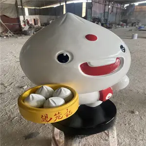 肇庆点心店铺卡通公仔雕塑 联尖玻璃钢雕塑工厂来图生产