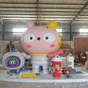 大型企业IP形象卡通玻璃钢商场园林社区环境公仔雕塑装饰摆件