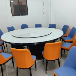 电动餐桌厂家电话实木自动转盘桌批发实木包边岩板桌酒店家具大全