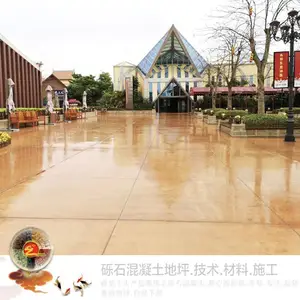 睿龙砾石通体染色艺术混凝土地坪施工样板样式【亚睿十三年专注】