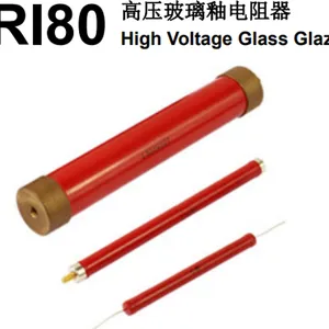 供应 易佳 RI80 8W 高压玻璃釉电阻 高压电阻 大红袍电阻 大红袍高压电阻