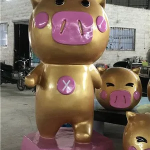 佛山玻璃钢卡通金猪雕塑厂家/图片