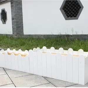 白色实木花箱长方形花盆实木花箱花槽种植盆-正山防腐木