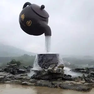玻璃钢悬空流水天壶庭院茶园水池大茶壶喷泉户外景观大型雕塑摆件