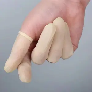 厂家一次性麻点手指套橙色白色防滑防割保护橡胶麻点乳胶指套批发