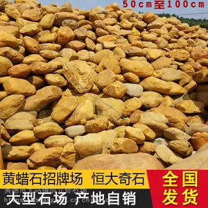 恒大批发小黄蜡石园林景观石鱼池驳岸石庭院花园造景草坪风景石假山石