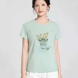 棉麻撤柜女装货源 美颜子夏 女士上衣刺绣T恤 品牌尾货库存批发