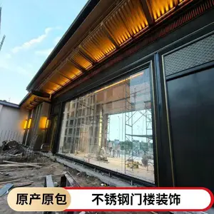 实木中式门楼廊架施工 古色古香入户门楼 乡村宅院景观装饰构件