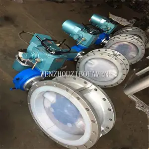 D941F46-16C 铸钢 碳钢衬四氟电动蝶阀 D941F4-16C 化工防腐电动蝶阀