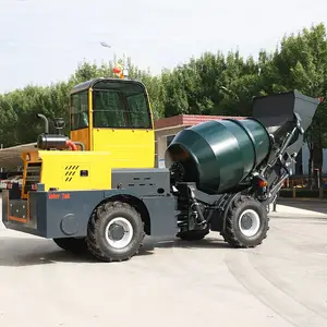 矿用水泥搅拌罐车 工地施工四轮转向一体式 自上料搅拌车