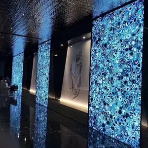 透光仿云石玻璃复合板KTV酒店商场包柱墙面灯箱