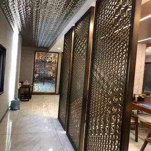 红古铜玫瑰金金属屏风 隔断酒店大堂玄关 黑色屏风定制青铜不锈钢屏风