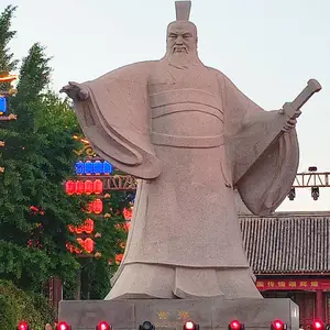 石雕三国人物雕像定制 石头曹操像价格 石刻水浒人物雕塑哪里有
