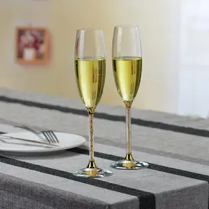 阿法瓷定制无铅玻璃香槟杯高脚玻璃红酒杯纯手工220毫升婚庆商务礼品
