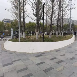 上海圆形泰克石花坛现场浇筑施工无机水磨石坐凳加工预制