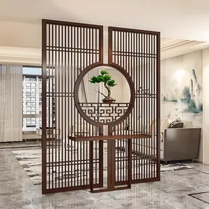 客厅进门钛金不锈钢屏风 金属镂空花格背景墙玄关隔断生产厂家