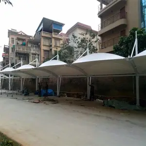 张掖伞形膜结构景观棚手动推拉膜结构遮雨棚性价比高