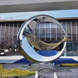 不锈钢雕塑工厂 不锈钢圆环雕塑 公园广场小区不锈钢雕塑定制