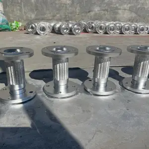衡茂304不锈钢软连接法兰金属工业波纹管耐高温钢丝编织金属软管