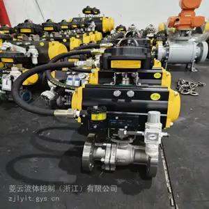 Q641H-16C DN200 气动硬密封铸钢O型球阀 气动开关球阀