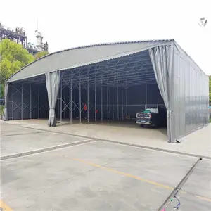 电动推拉篷移动伸缩雨棚临时仓库轨道式遮阳蓬大排档帐篷