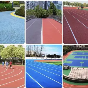 塑胶跑道材料颗粒胶水塑胶材料厂家学校跑道塑胶预制弹性地面