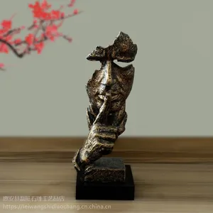 玻璃钢创意沉默是金雕塑书房书柜西餐厅艺术装饰工艺品人物雕塑桌面摆件