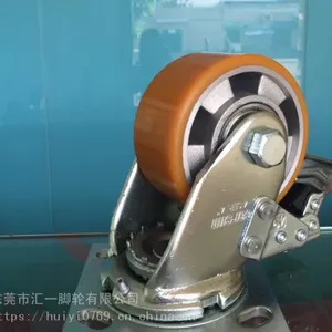 4寸铝芯PU轮批发 重型万向铝芯轮设备脚轮批发