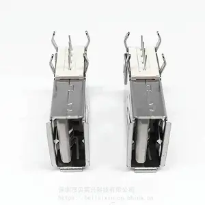 USB AF 2.0反向侧插母座 A母加长侧插反向 长体19.5 LCP本色