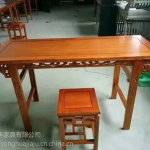 古典中式实木中小学生课桌椅书法培训班课桌椅衡杨