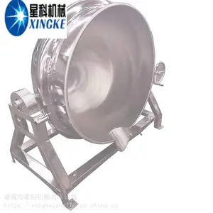 星科阿胶糕熬制大锅304不锈钢带搅拌大锅400L全自动带保温层夹层锅容量