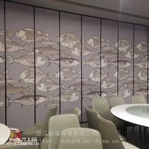 饭店包间隔断 活动悬挂屏风 隔音折叠屏风 活动隔断屏风