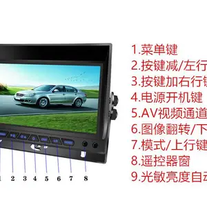 7寸二路输入AHD高清车载显示器大巴后视倒车影像专用显示屏宽电压