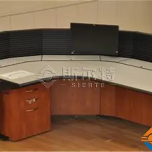 电脑监控操作台 防火底漆 流线型造型弧形设计 来图定制