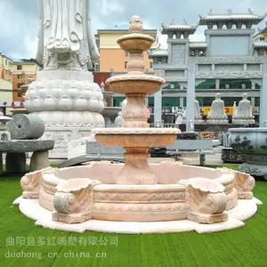 石雕晚霞红喷泉室内户外大理石汉白玉喷泉庭院花岗岩流水花钵摆件