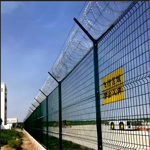 围界网机场护栏 围网铝包钢隔离网 机器人安全围栏