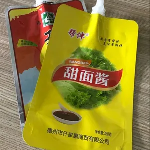 厂家供应巴彦县黄豆酱海鲜酱自立吸嘴袋