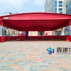 广东鑫建华大型仓库雨棚伸缩式遮阳篷曲臂加厚铝合金店面停车棚/停车蓬 摆摊棚