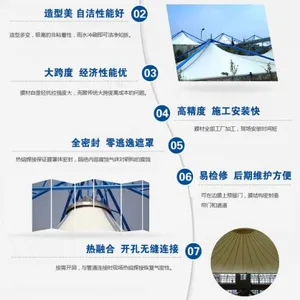 湖北靓晟泰污水池加盖价格,反吊膜结构厂家