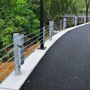 厂家直销定制 景区河道热镀锌绳索护栏 柔性钢丝公路绳索缆索围栏