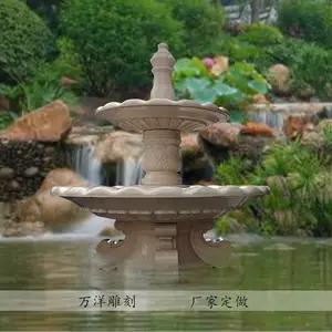 石雕喷泉风水球水钵花岗岩欧式水池流水景观摆件定做加石材翻新