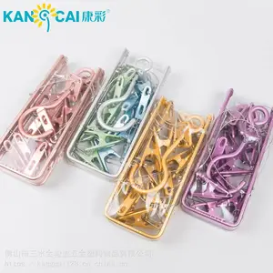环保多夹铝合金折叠晾衣架 出口晾晒架袜夹 家用旅行晒衣架
